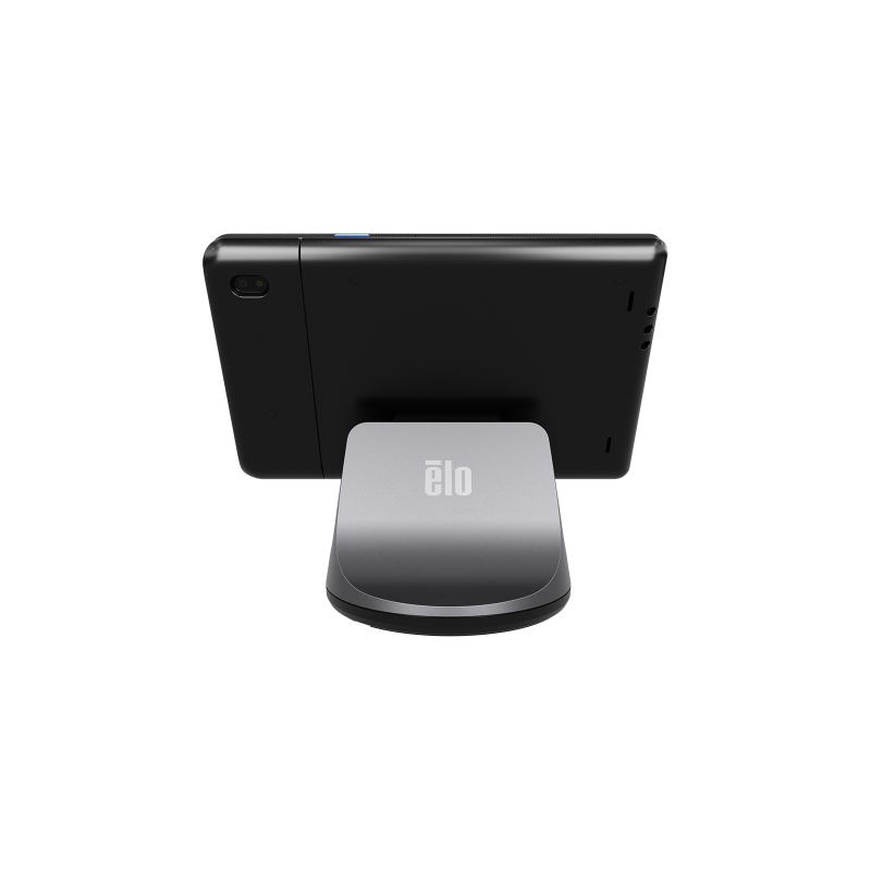 Elo Pay 10" vu de dos, socle et caméra arrière