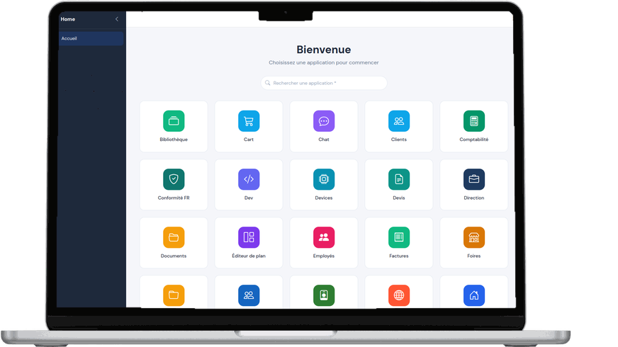 Grille d’applications Manager sur un ordinateur portable